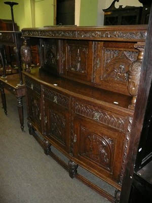 Lot 382 - Carved oak court cupboard