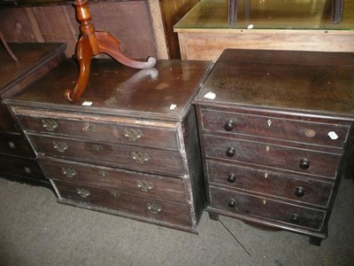 Lot 393 - Georgian mahogany four height chest of drawers (in need of restoration) and a 19th century mahogany