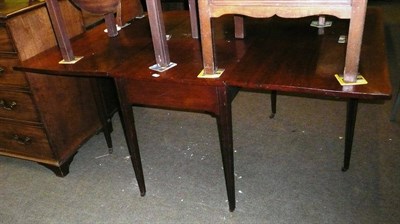 Lot 397 - 19th century mahogany drop-leaf dining table