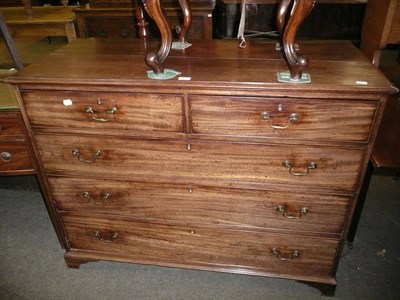 Lot 401 - Georgian mahogany four height chest of drawers