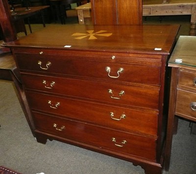 Lot 404 - Mahogany four height chest with brushing slide