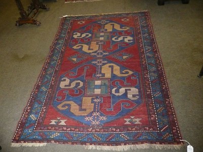 Lot 405 - Cloudband Kazak rug, Central Caucasus, the field with two large medallions