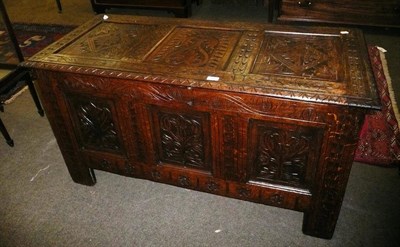 Lot 408 - Oak panelled coffer