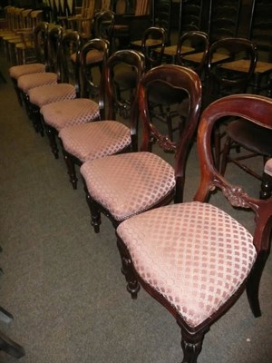 Lot 420 - Set of eight balloon-back chairs