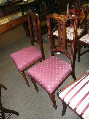 Lot 430 - Two Edwardian inlaid bedroom chairs