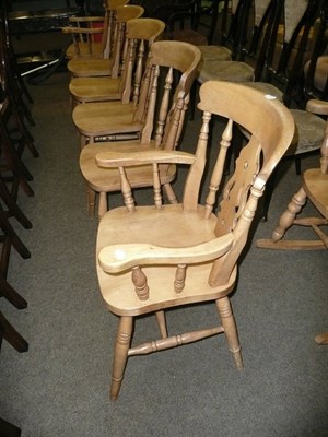 Lot 432 - Set of six kitchen chairs and a matching rocking chair