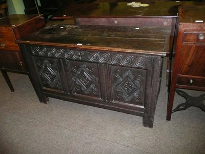 Lot 446 - Carved oak coffer