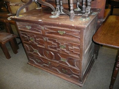 Lot 453 - 19th century oak four height chest of drawers