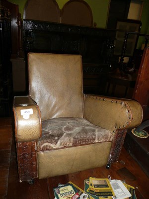 Lot 455 - Child's faux leather chair and a 1930's child's armchair