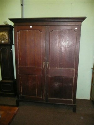 Lot 474 - 19th century oak double door wardrobe