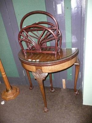 Lot 476 - Fold over card table and bamboo magazine rack