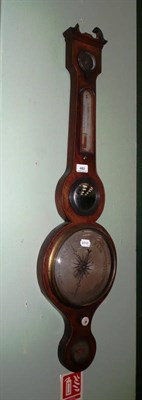 Lot 483 - Mahogany banjo barometer by D Solcha of Hull