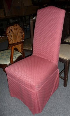 Lot 535 - 1930's Queen Anne style armchair and an upholstered high back dining chair