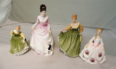 Lot 3 - Four Royal Doulton china figures - 'Fair Maiden' HN2211, 'Fair Lady' HN2193, 'Lavender Rose' by...