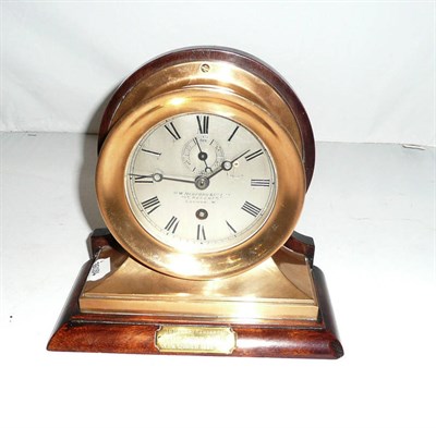 Lot 19 - Presentation mantel clock (formerly a ship's clock) with Chelsea Clock Co movement