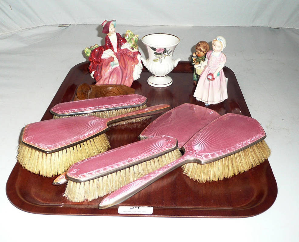 Lot 54 - A Doulton figure 'Lydia' HN1025, another 'Tinkle Bell' HN1877, a Hummel figure, a Mouseman ashtray