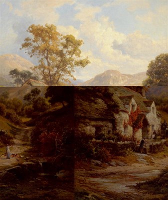 Lot 834 - Edward Henry Holder (1847-1922) Summer Landscape with Figures beside a Cottage Signed, inscribed on