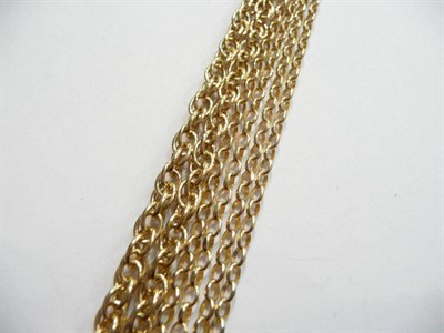 Lot 82 - Two 9ct gold belcher chains and a 9ct gold fancy link chain