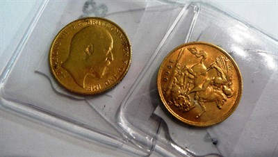 Lot 96 - Two half sovereigns