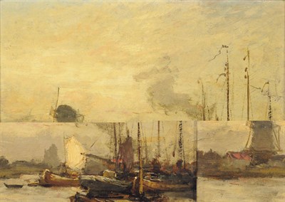 Lot 840 - James Campbell Noble R.S.A. (1846-1913) "Dordrecht, Holland" Signed, inscribed on a plaque attached