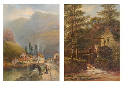 Lot 841 - William Pitt (19th century) "Cheddar Cliffs, Somersetshire"; "A Watermill in Cornwall" Both...