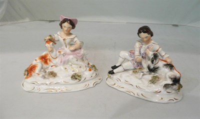 Lot 137 - A pair of Staffordshire figures, Shepherd and Shepherdess