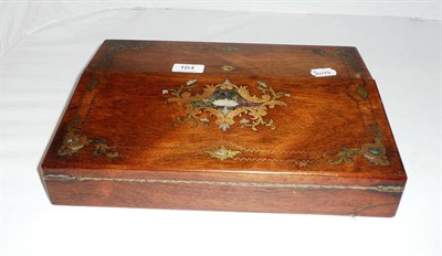 Lot 164 - Rosewood and mother-of-pearl writing slope
