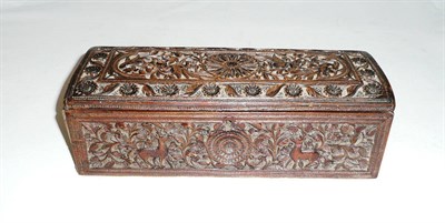 Lot 170 - Carved box with hinged lid