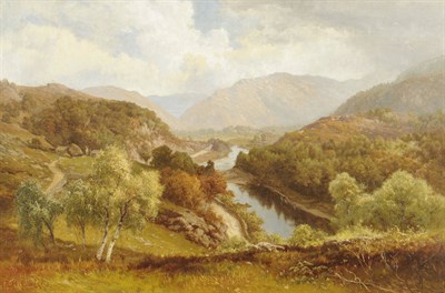 Lot 850 - Edward Henry Holder (1847-1922) River Landscape with Hills in the Distance Signed and dated (18)96