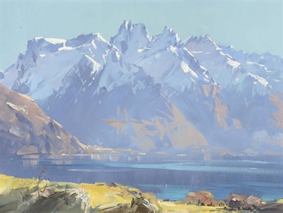 Lot 854 - Douglas Badcock (b.1922) New Zealand "Cecil Peak, L. Wakatipu, South Island NZ" Signed and...