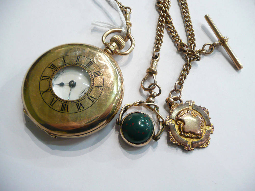 Lot 279 A 9ct gold half hunter pocket watch signed