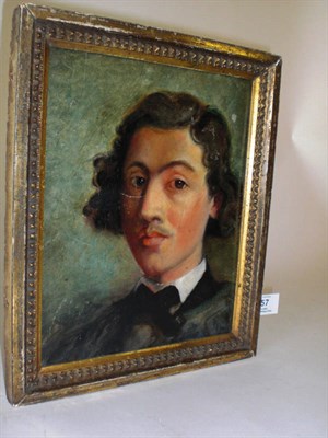 Lot 857 - French School (19th century) Portrait of a Young Man, head and shoulders Oil on panel, 25.5cm...