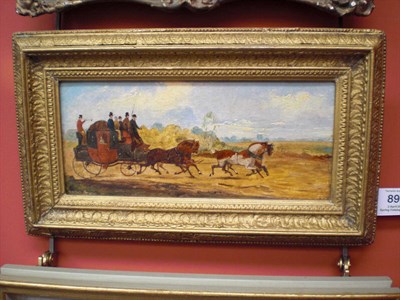 Lot 895 - Attributed to Samuel Henry Alken (1810-1894) Coach and Four on an Open Road Oil on board, 10cm...