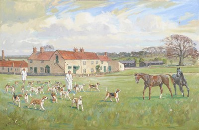 Lot 916 - Tom Carr (1912-1977) "The Kennels at Sedgefield" (South Durham Hunt) Signed and dated 1961,...