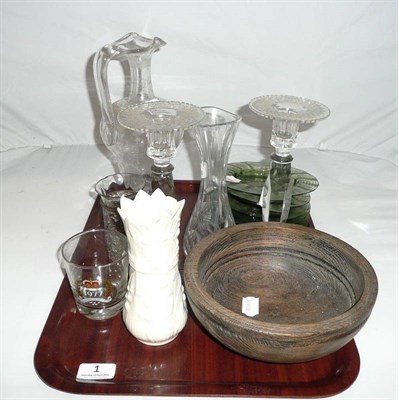 Lot 1 - A miscellaneous quantity of glass, ceramics, etc including Belleek, silver, glass, etc