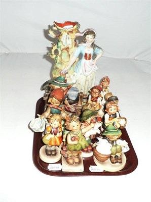 Lot 42 - Staffordshire spill vase and various Hummel figures (some a.f.)