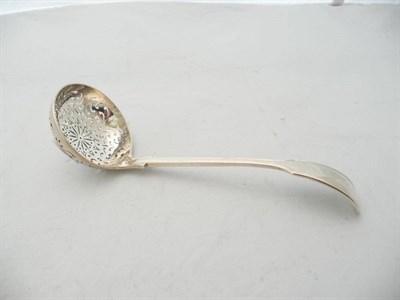 Lot 81 - Victorian silver fiddle and thread sifter spoon, George Adam, 1867