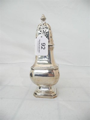 Lot 92 - A silver sugar caster, Birmingham 1919