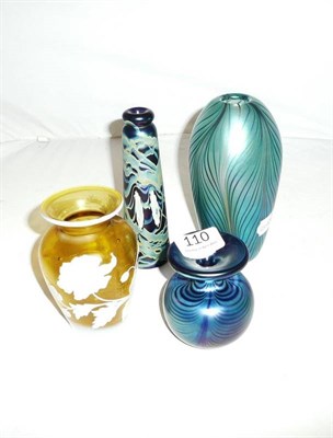 Lot 110 - Three Ditchfield glass vases and a reproduction cameo glass vase