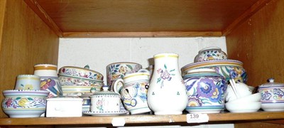 Lot 139 - Shelf of assorted Poole pottery vases, bowls, plates etc