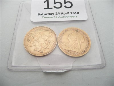 Lot 155 - Two half sovereigns 1899 and 1902