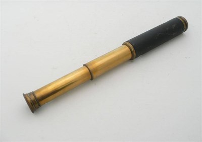 Lot 158 - A four draw brass and leather telescope