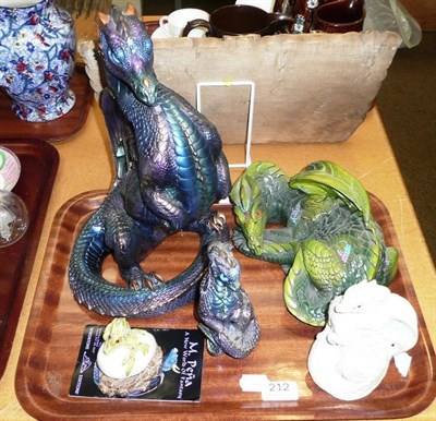 Lot 212 - A collection of five Windstone Editions M Pena Dragons