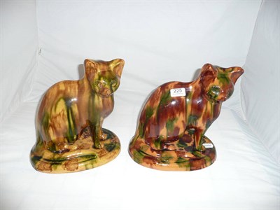 Lot 225 - Pair of North Eastern pottery cats