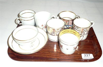 Lot 227 - Five various 19th century coffee cans, Factory Z tea bowl, coffee cup and saucer trio