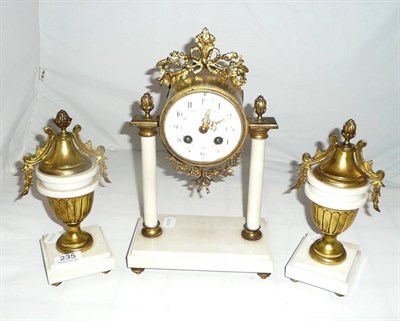 Lot 235 - French gilt triple clock garniture