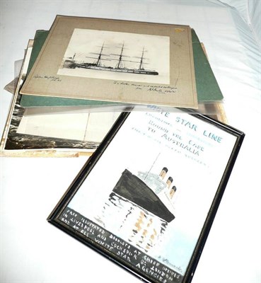 Lot 243 - A quantity of black and white photographs and prints of shipping scenes