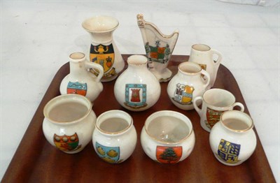 Lot 244 - Eleven pieces of crested china