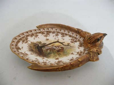 Lot 260 - Royal Worcester partridge moulded dish, 19th century