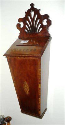 Lot 263 - 19th century mahogany and cross-banded candle box, converted to a letter box